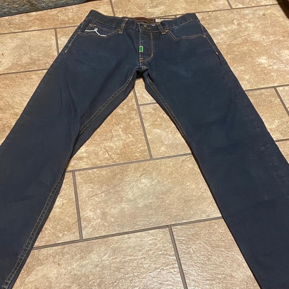 Men’s LR Gean Dark Blue Size 32 Straight Jeans Denim Casual